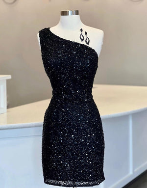 Zelda |One Shoulder Tight Sky Blue Homecoming Dress